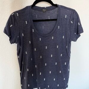 Rails Navy Pineapple Print Tee
